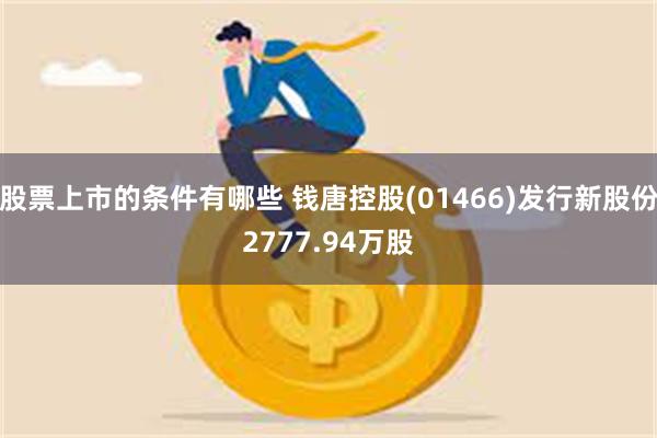 股票上市的条件有哪些 钱唐控股(01466)发行新股份2