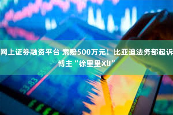 网上证劵融资平台 索赔500万元！比亚迪法务部起诉博主“徐里里XlI”